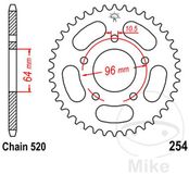 JT Sprockets JTR254.50 50T stalen achtertandwiel