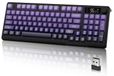 Clavier de jeu sans fil - Disposition 90% - 94 touches - Écran et bouton - Noir et violet