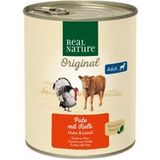 REAL NATURE natvoer hond adult Kalkoen met kalf 12x800 g