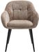 Vente-unique LASSANDRA Ensemble de 2 chaises avec accoudoirs en tissu texturé et métal noir - Taupe