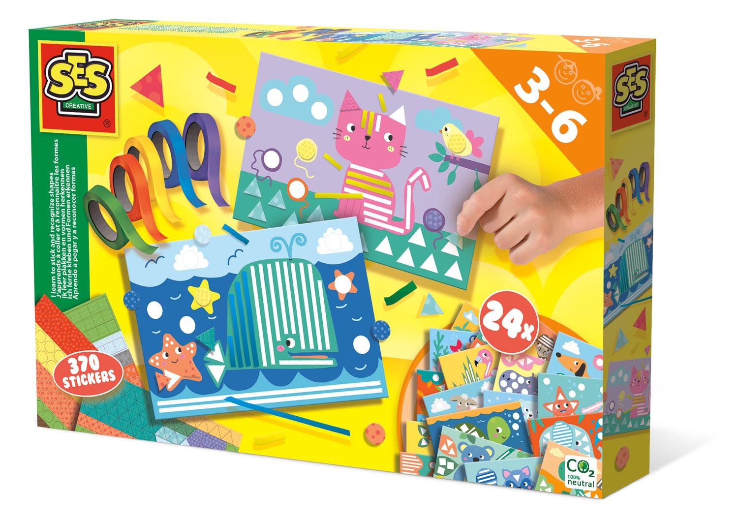SES Creative Ik leer plakken en vormen herkennen - Knutselset voor kinderen vanaf 3 jaar