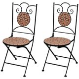 VidaXL Tuinstoel Terras Keramisch Strijkijzer Terracotta 2 stuks