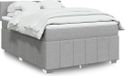 vidaXL Boxspring met matras stof lichtgrijs 140x190 cm