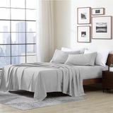 Cathay Home Essentials ultrazacht, hypoallergeen, kreukvrij, dubbel geborsteld microvezel beddengoedset, lichtgrijs, volledig