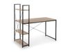 Bureau avec étagères chêne et acier noir 120x120cm