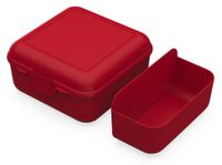Boîte à pain rouge carrée avec une hauteur généreuse et une fermeture à clic intelligente pour petits pains et sandwichs
