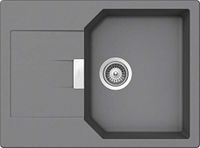 SCHOCK Compacte keukenaanrecht 69 x 51 cm Manhattan D-100S Croma - CRISTALITE lichtgrijze granieten spoelbak met verkort afdruipvlak vanaf 45 cm onderkastbreedte
