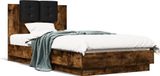 Maison Exclusive - Sommier avec tête de lit en chêne fumé 75x190 cm Matériau dérivé du bois