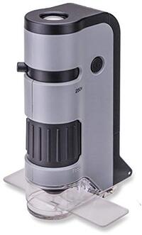 Carson MicroFlip 100-250x LED en UV-verlichte zakmicroscoop met neerklapbare schuifvoet en Smartphone Digiscoping Clip (MP-250)