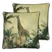 Evans Lichfield Manyara Twin Pack Polyester Gevulde Kussens, Giraffe, 43 x 43cm