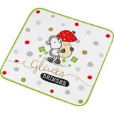 Sheepworld Magische handdoek met geluksmotief, kleine handdoek, gastendoek, in vorm geperst, 30 cm x 30 cm, katoen, cadeau, grappige verrassing, 74381