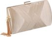 Pochette à bijoux en satin champagne avec clip broche