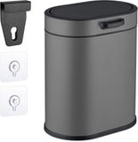 Relaxdays Hangende Prullenbak - 5 Liter - Keukenkastje/Badkamer - Binnenemmer - Grijs