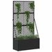 vidaXL - Plantenbak met latwerk - Zwart - 70 x 30 x 135 cm - Metaal
