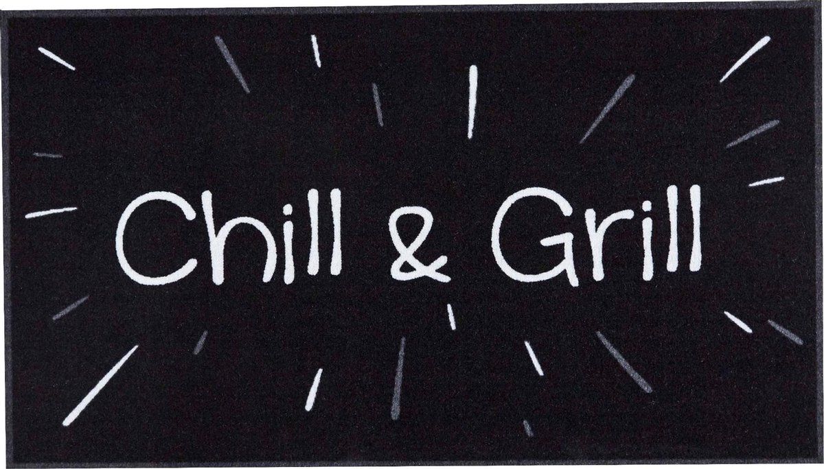 MD-Entree Barbecue Mat Chill & Grill - Zwart - 67 x 120 cm