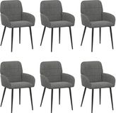 vidaXL Eetstoelen 6 stuks fluweel Donkergrijs 56.5 x 50 x 85 cm
