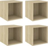 vidaXL Wandkasten 4 stuks 37x37x37 cm Bewerkt Hout Sonoma Eikenkleurig