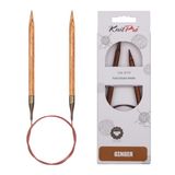 KnitPro KP31095 Ginger aiguille circulaire, bois, naturel/marron, 7 mm, 80 cm