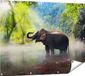 Gards Poster de jardin Éléphant dans l'eau - 120x90 cm - Toile de jardin - Décoration de jardin - Décoration murale extérieure - Peinture de jardin