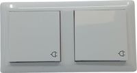 SCHUKO Gira Dubbele Schuko IP44 Stopcontact Met Scharnierende Afdekking Standaard 55 - Wit
