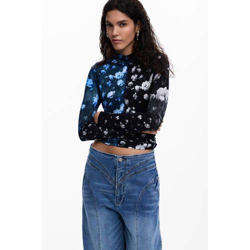 Desigual Black Floral Top