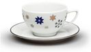 Thun 1794 Tasse et soucoupe, 240 ml, Lea, flocons bleus de Noël, platine