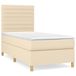 vidaXL Boxspringbed met matras, stof, crèmekleurig, 80x200 cm