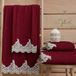 PETTI Artigiani Italiani - Serviettes de bain en tissu éponge 100% coton, set de serviettes 1+1, 2 pièces, 1 serviette pour le visage et 1 serviette, bordeaux