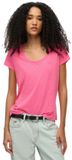 Superdry - Studios T-shirt met laag uitgesneden ronde hals - Dames - T-shirts - Azalea Pink - Maat UK8-EU36