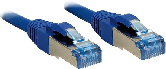 LINDY 47147 RJ45 Netwerkkabel, patchkabel CAT 6A S/FTP 1.00 m Blauw
