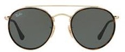 Ray-Ban RB 3647 N 001 Round Double Bridge zonnebril Goud Groen Klassiek G 15 51 mm