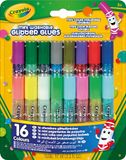 Crayola - Assortiment van 16 mini-glitterlijm, wasbaar, verschillende kleuren – aanbevolen leeftijd: vanaf 3 jaar