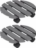 vidaXL Plantentrolleys - 2 st - Ø30x7,5 cm - HKC - grijs