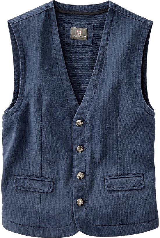 Jan Vanderstorm heren Bodywarmer TORELL Blauw Katoen Plus Size