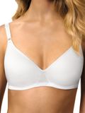 Nur Die Katoenen beha, beugelloze dubbellaagse softcup-beha, zacht, comfortabel, onzichtbaar, naadloos onder de kleding voor dames, wit, 95B