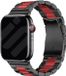 Strap-it Stalen schakel band - Geschikt voor Apple Watch bandje - Zwart/Rood