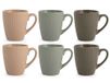 H&H Set 6 Tazze Tè Countryside In Stoneware Assortite Cc 210