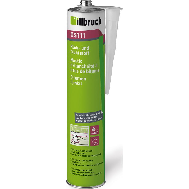 Illbruck OS111 bitumen lijm- en afdichtingskit Zwart 310ml