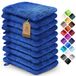 NatureMark Set van 10 washandjes in badstof 100% katoen – zacht en duurzaam, ideaal voor dagelijkse verzorging en gasten - Koningsblauw, 15x21 cm