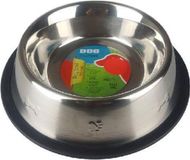 Merkloos / Sans marque KOEN Voerbak - Zilver - RVS / Rubber - Ø 18 x h 6 cm - 750ML