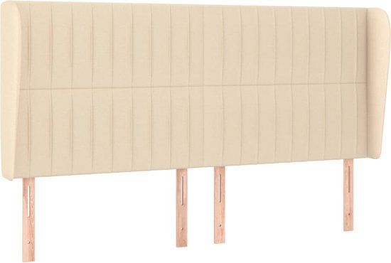 vidaXL Hoofdbord - Stof - Crèmekleurig - 163x23x118/128 cm