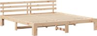 vidaXL Bedframe met hoofdeinde Naturel 200 x 200 cm Massief grenenhout