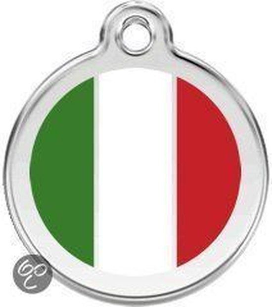 Red Dingo Hondenpenning 30 mm Italië Italiaanse vlag