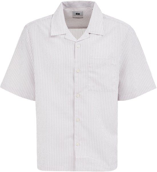 WE Fashion Heren relaxed fit seersucker overhemd