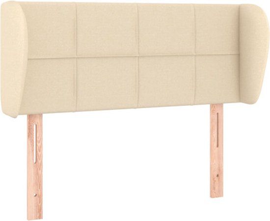 vidaXL Hoofdbord met randen 83x23x78/88 cm stof crèmekleurig
