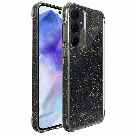 imoshion Hoesje - Geschikt voor Samsung Galaxy A55 (5G) - Glitter Backcover 2.0 - Goud