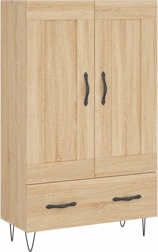 vidaXL Hoge kast 69,5x31x115 cm bewerkt hout sonoma eikenkleurig