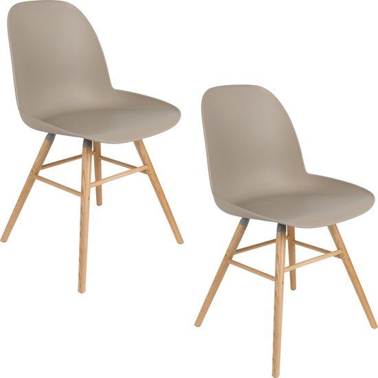 Zuiver Albert Kuip Eetkamerstoelen Taupe - Set van 2