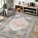 Zstar Tapijten, vuilafstotend, wasbaar tapijt, pluisvrije tapijten voor woonkamer slaapkamer antislip achterkant woondecoratie gebiedstapijt blauw groen 160 x 230 cm