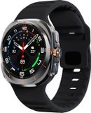 By Qubix - Wave siliconen bandje - Zwart - Geschikt voor Samsung Galaxy Watch Ultra / Ultra 2 - 47mm